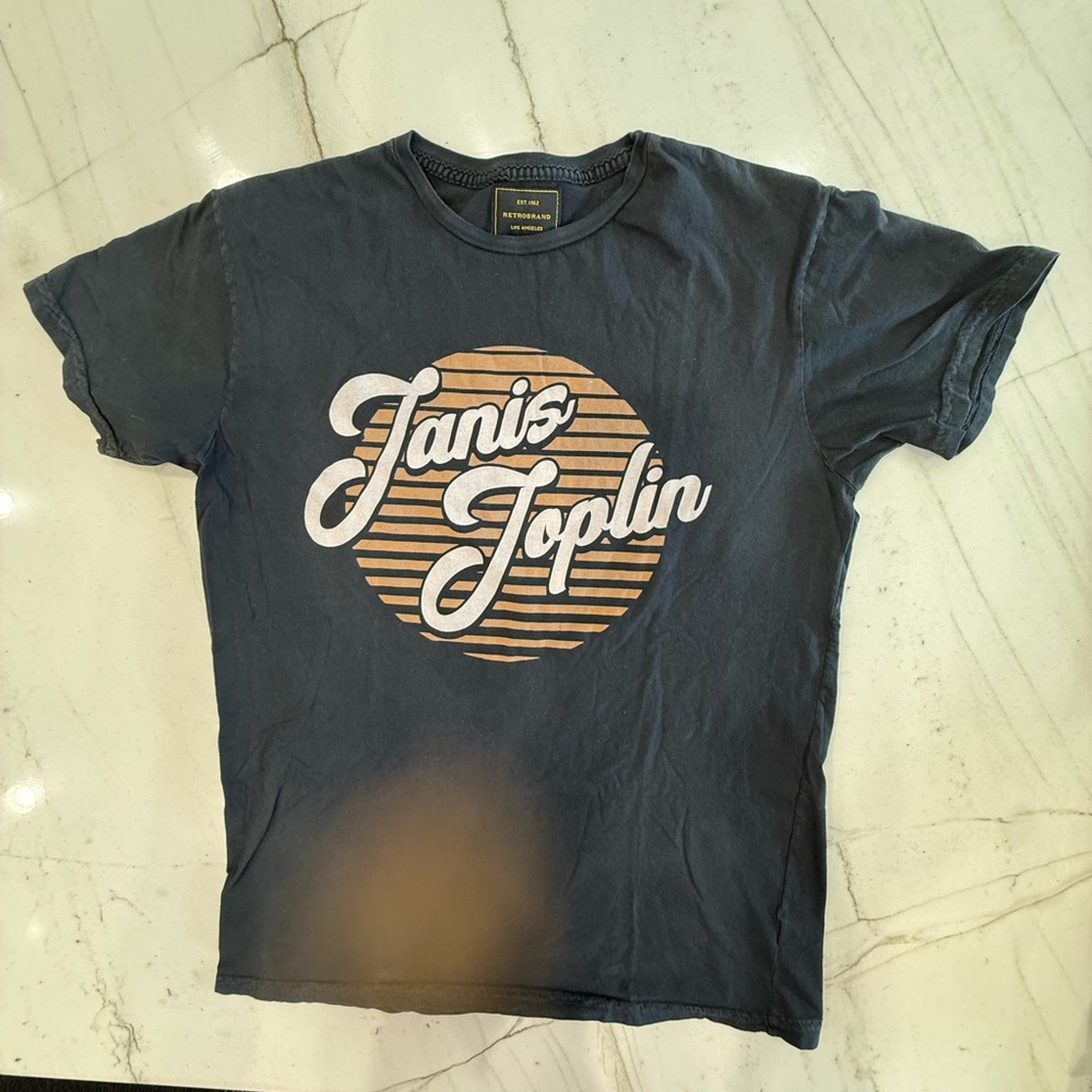 Original Retro Brand Black Tee with Tan Graphic